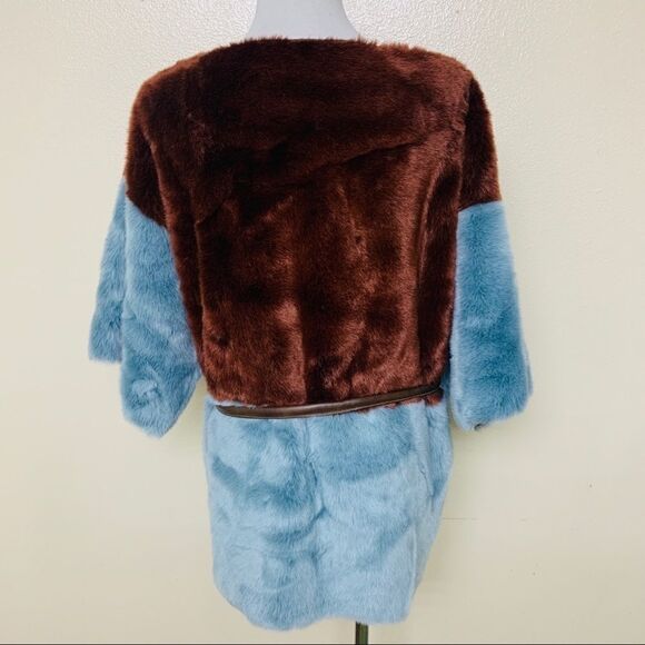 Clover Canyon Sweater Soft Faux Fur Color Block - Picture 6 of 8